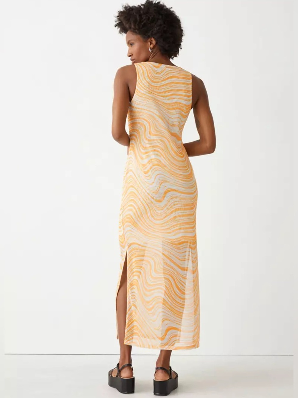 NWT & Other Stories printed mesh midi dress S